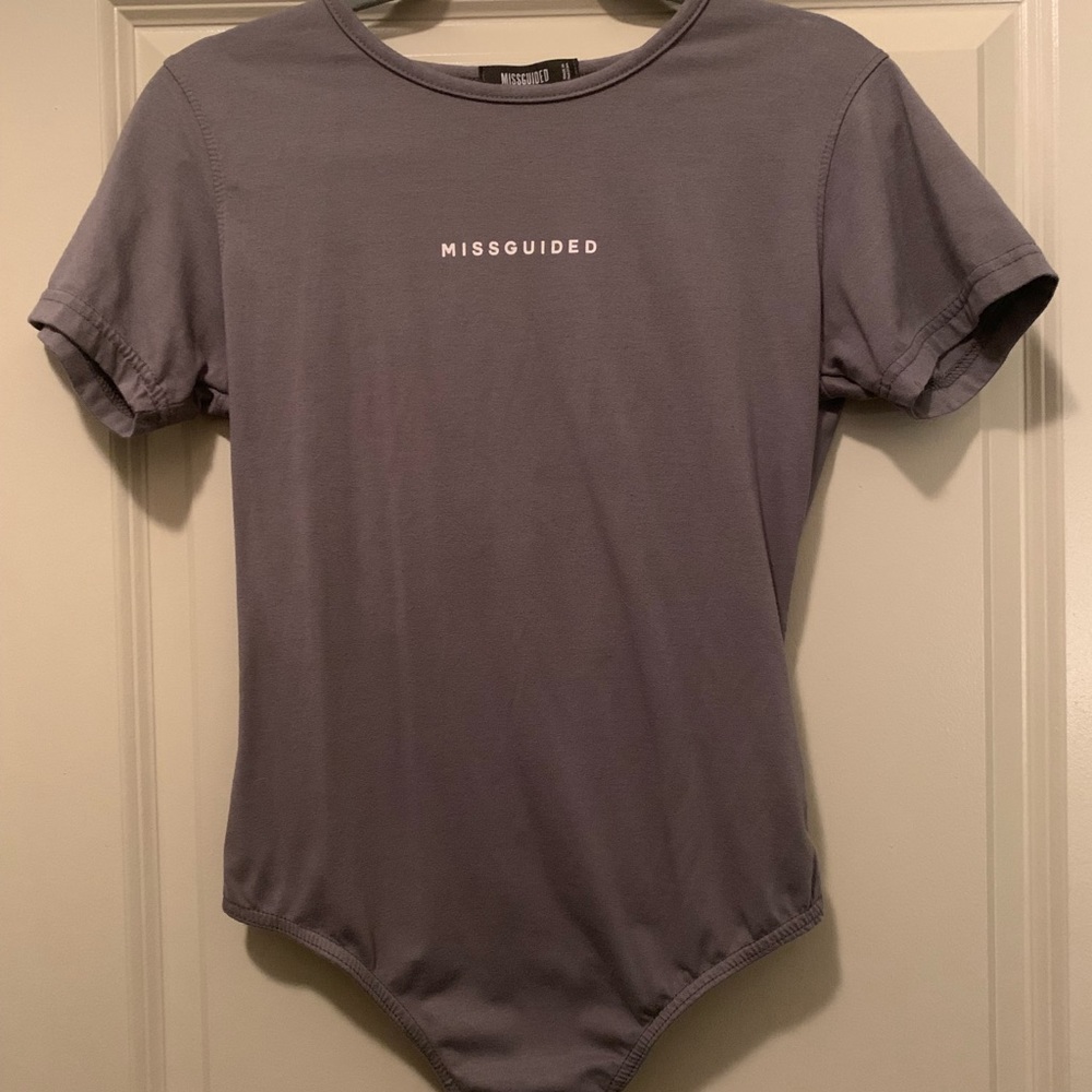 Charcoal gray MISSGUIDED bodysuit